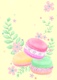 Macarons&leaves(spring-yellow)