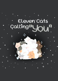 Eleven Cats calling you in black