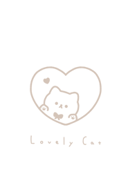 小貓和心 / white beige