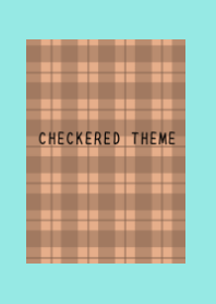 DUSTY ORANGE CHECKERED THEME/BLUE GREEN