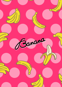 Banana -Vivid pink dot-joc