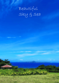 美麗的天空和大海