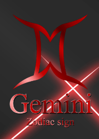 Zodiac signs Gemini RedBlack2 symbolmark