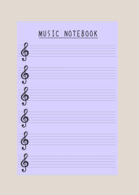 MUSIC COLOR NOTEBOOKj-LIGHT PURPLE-BEIGE