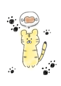 シンプル トラ 肉球 小鳥