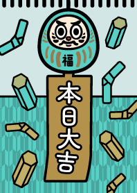 Daruma that brings happiness/Mint x Gold