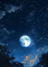 Outer space moon