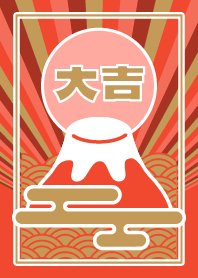 Lucky Mt.Fuji/ Gold x Red