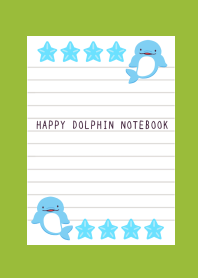 HAPPY DOLPHIN NOTEBOOK-LEAF GREEN