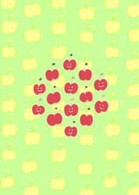 A lot of simple graffiti apples