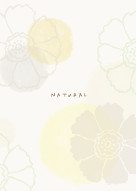 Flower watercolor circle Yellow Brown24j