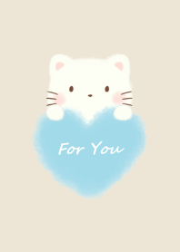 mokomoko heart -cat- beige 2