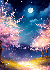 Beautiful night cherry blossoms#11