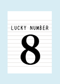 LUCKY NUMBER 8 NOTEBOOK-LIGHT BLUE-YEL