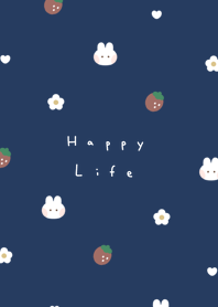 うさぎと苺. ネイビー