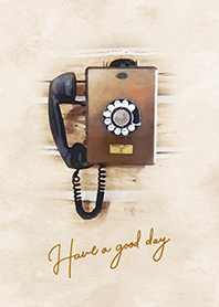 古老的電話插畫 / 棕色