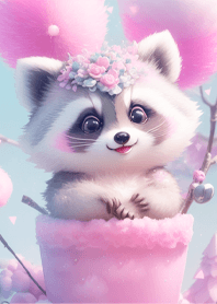 Cute furry raccoon