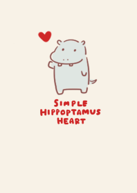 simple hippopotamus heart beige.