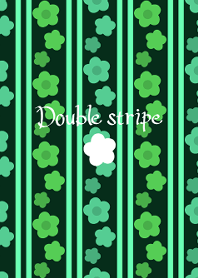 Double stripe -Green flowers-