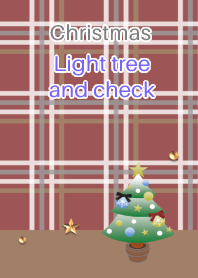 クリスマス(淡いツリーとチェック)