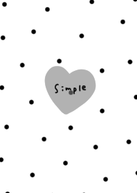 White and polka dots. Hearts.