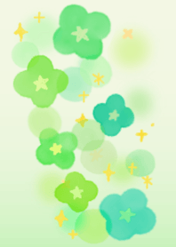 happy clover watercolor touch