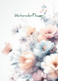 Watercolor White Flower-hisatoto 92