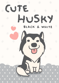 Cute Husky (Black & White-JP)