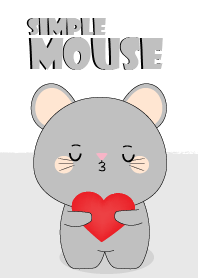 Simple Love Cute Gray Mouse (jp)