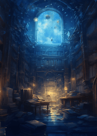 夜晚的魔法圖書館