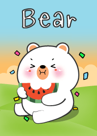 Cute White Bear Is Happy Theme