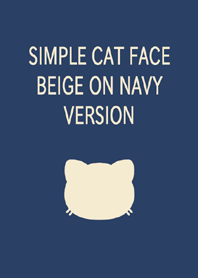 SIMPLE CAT FACE BEIGE ON NAVY VERSION