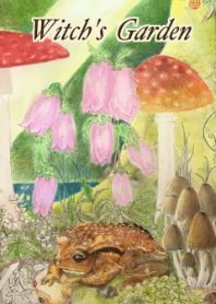 Mushroom and frog secret witch garden
