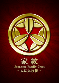 家紋 36（丸に九枚笹）<金>