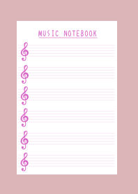 DUSTY PINK COLOR MUSICAL NOTES