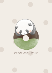 Panda and Matcha donut* -brown- dot