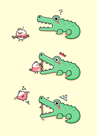 Crocodile bird prank