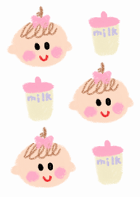 cute baby girl theme (white)