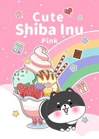 Black Shiba Inu Galaxy sweets pink2