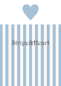 Stripe&Heart - SmokyBlue+Beige3 -