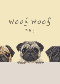 Woof Woof - Pug - CREAM YELLOW
