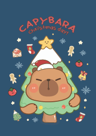 Christmas Day : Capybara Cute! (Navy)