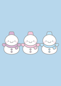 紫ピンク青:雪だるまトリオ着せかえ