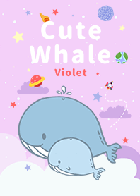 misty cat-Cute whale Galaxy Violet