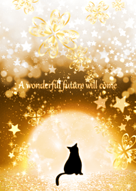 Lucky cat and beautiful moon.11
