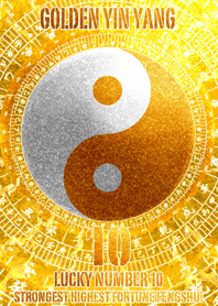 Golden Yin Yang Lucky number 10
