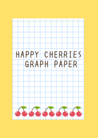 HAPPY CHERRIES GRAPH PAPER-YELLOWj