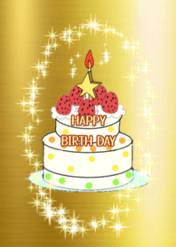 HAPPY BIRTH DAY gold Shiny