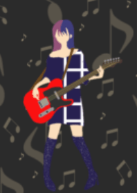 エレキギターと女の子。