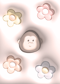 babypinkぷっくりゴリラと花09_1